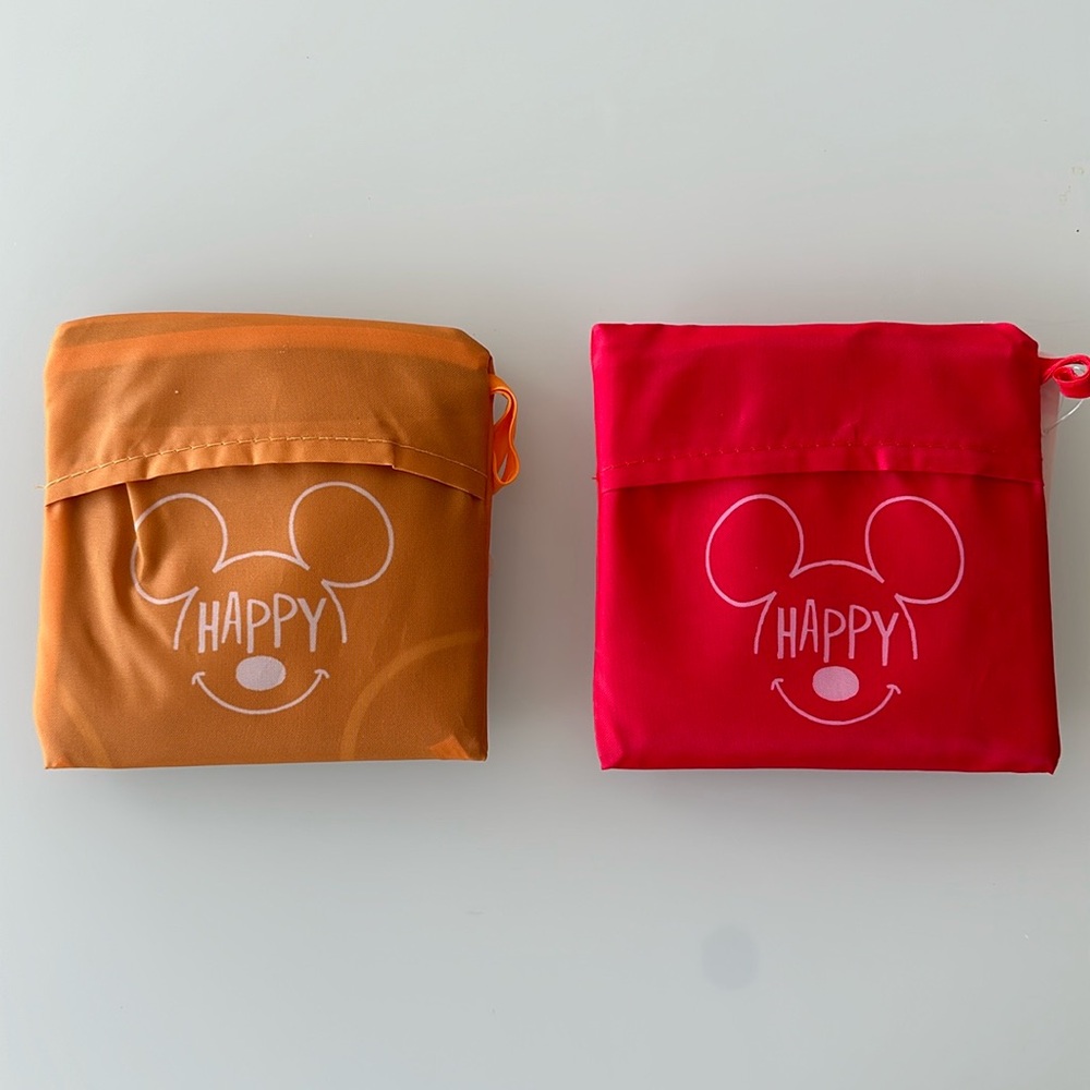 Set of 2 Mickey Mouse Daisy Red & Orange Foldable Eco Bags